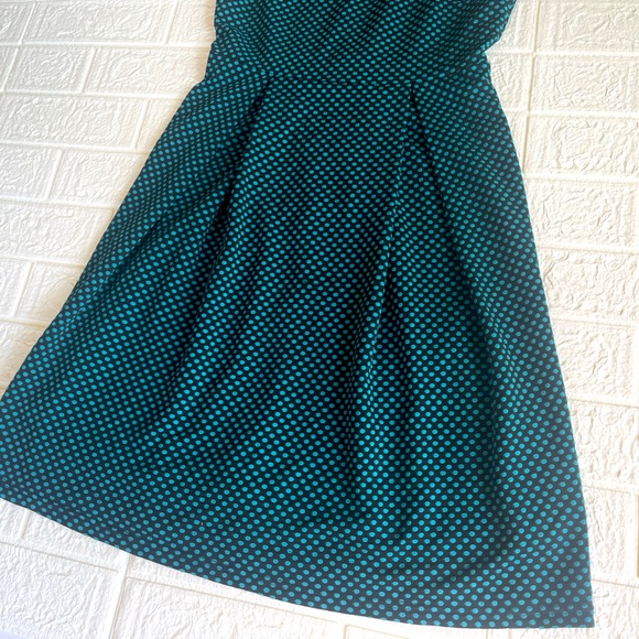 41 Hawthorn Black and Teal Spotted A-Line Scoop Neck Sleeveless Dress - Picture 6 of 14